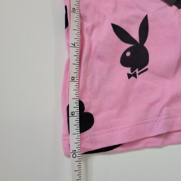 Playboy Bunny Print Lace Trim 2 Piece Pajama Set - Picture 4 of 7